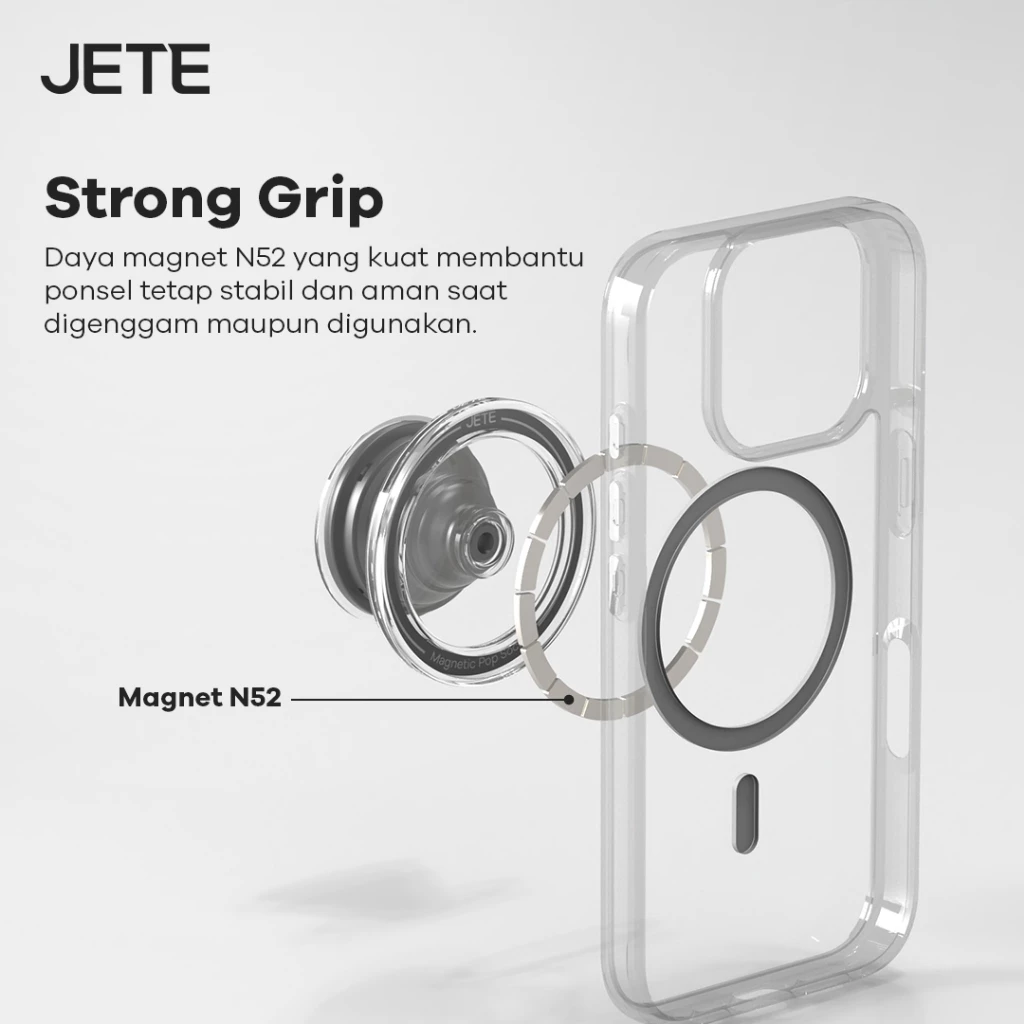 Griptok JETE iPG2 Magnetic Ring Holder Socket Handphone Universal Ring HP Stand Holder 360° Phone Grip Holder Iring Stand For Android For iPhone - Gambar 3