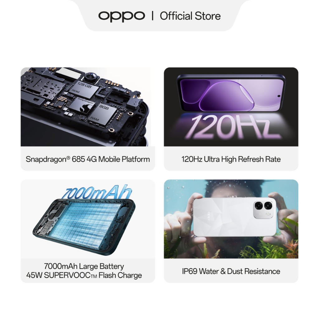 [BARU] OPPO A6t Pro Online Exclusive 8GB+128GB [Snapdragon 685, 7000mAh Large Battery 45W SUPERVOOC, IP69 Water & Dust Resistance] - Gambar 4