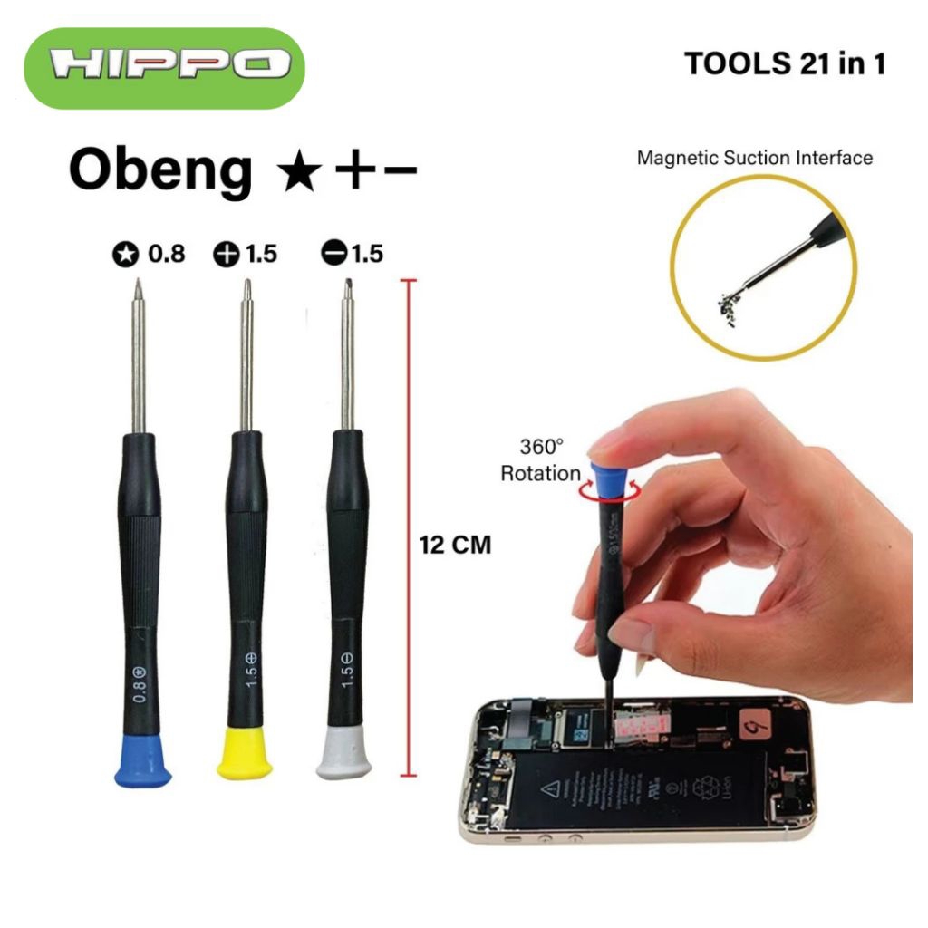 Hippo Repair Tools Obeng Set 21 in 1 (Universal)