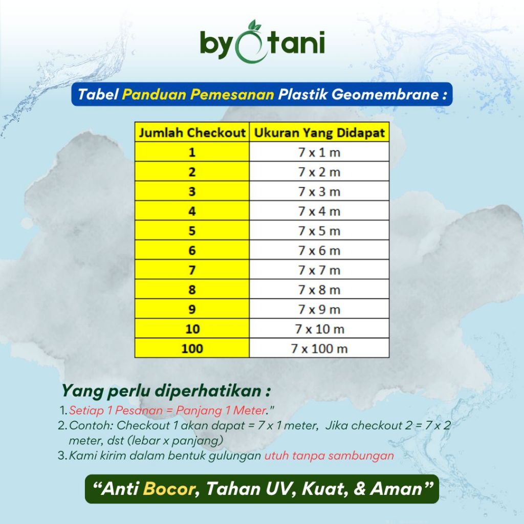 Plastik HDPE Geomembrane Tebal 300 Micron Lebar 7 Meter - Gambar 2