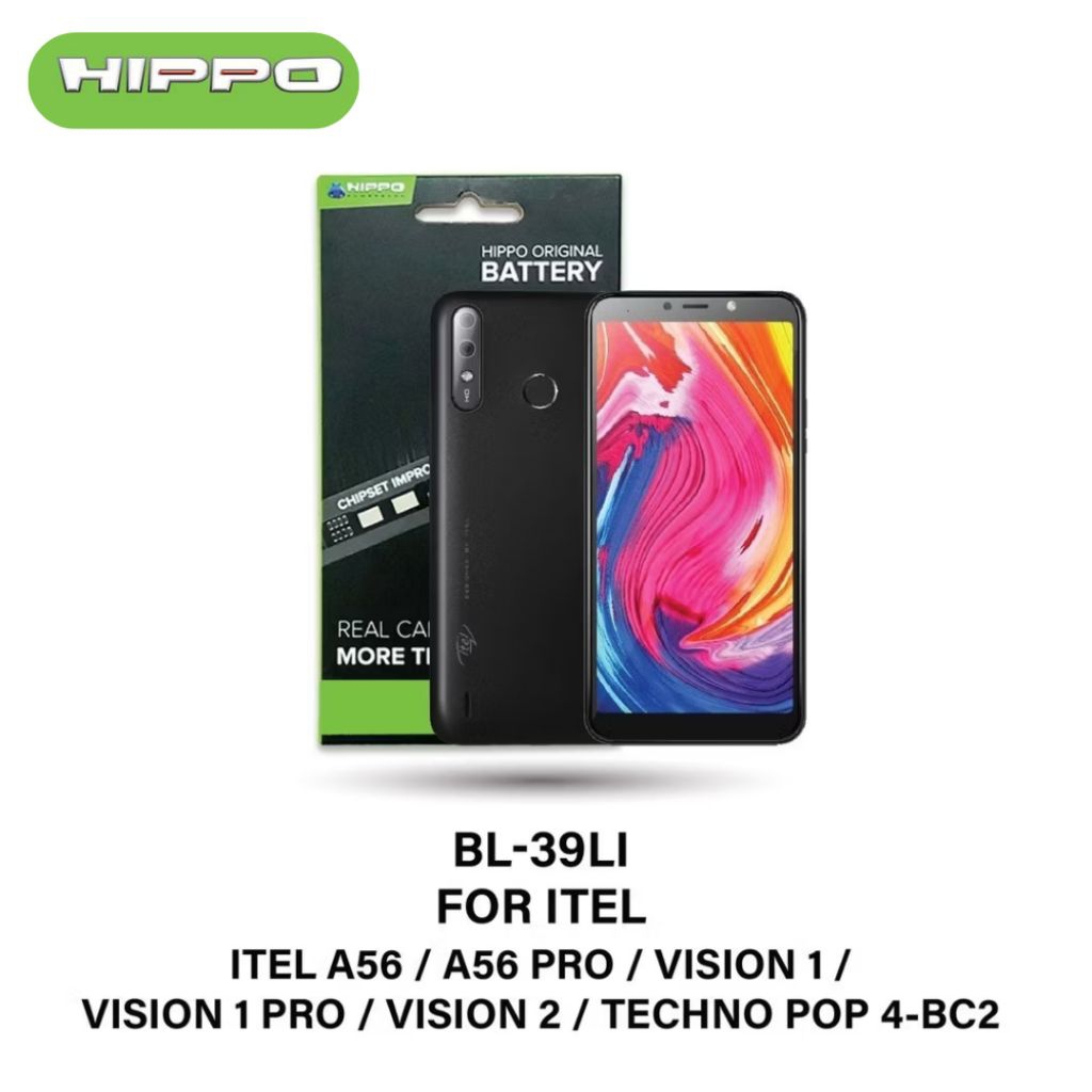 Hippo Baterai BL-39LI ITEL A56 / A56 PRO / VISION 1 / VISION 1 PRO / VISION 2 / TECHNO POP 4-BC2 4000mAh Battery Batere Batrai Batre Original Cell Garansi resmi