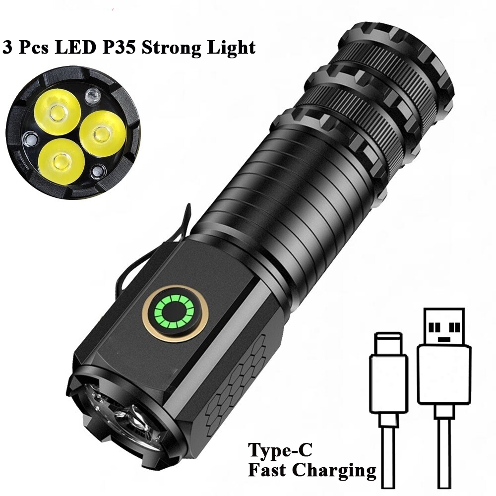 Senter LED Super Terang 3xLED Magnet 1600 Lumens