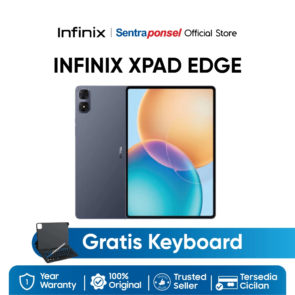 Infinix XPAD Edge 8GB/256GB - Qualcomm SD685 - 13.2" 2.4K 60Hz - 8000 mAh - 4G LTE Garansi Resmi