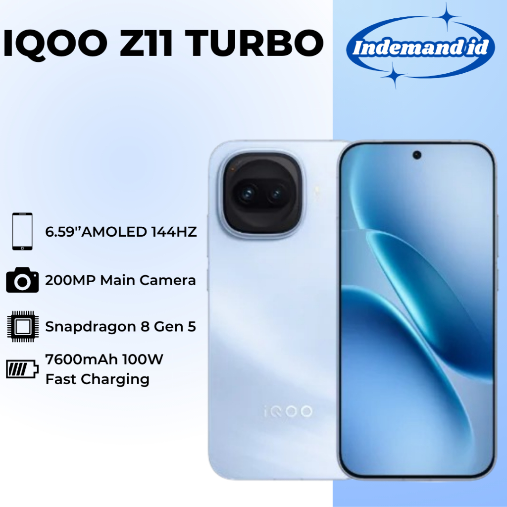 iQoo Z11 Turbo 5G 6.59''AMOLED 144HZ Snapdragon 8 Gen 5 7600mAh 100W 200MP Camera