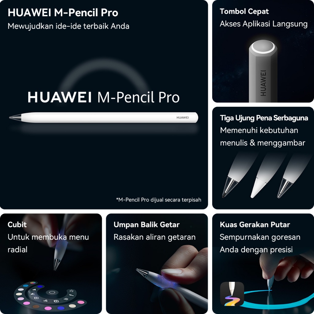 7.7 Voucher s d 20% HUAWEI MatePad 12 X 2026 Tablet PC-Level WPS 3.0 Layar PaperMatte Ultra Jernih Support M-Pencil Pro - Gambar 3