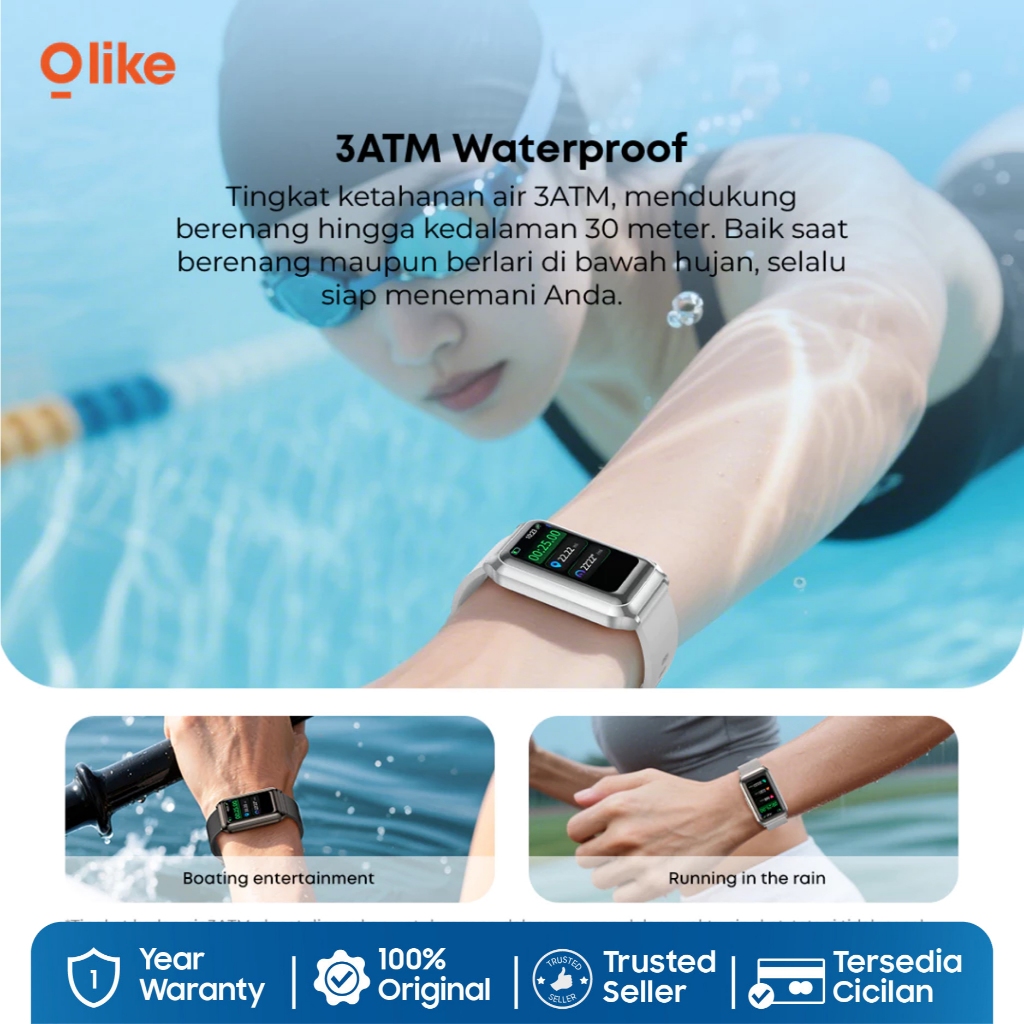 Olike Smart Band Active Sport B3 Screen 2.7D Curved 3ATM Waterproof 20 Day Battery Life / Smart Band Health - Gambar 3
