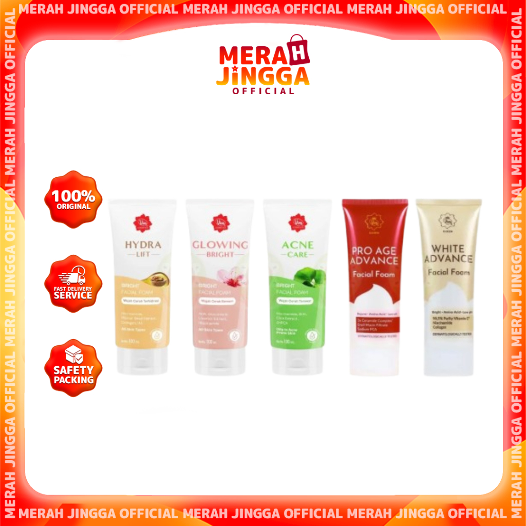 Viva BRIGHT Facial Foam with Niacinamide, AHA, BHA, Glutathione, & Collagen / Merah Jingga Official