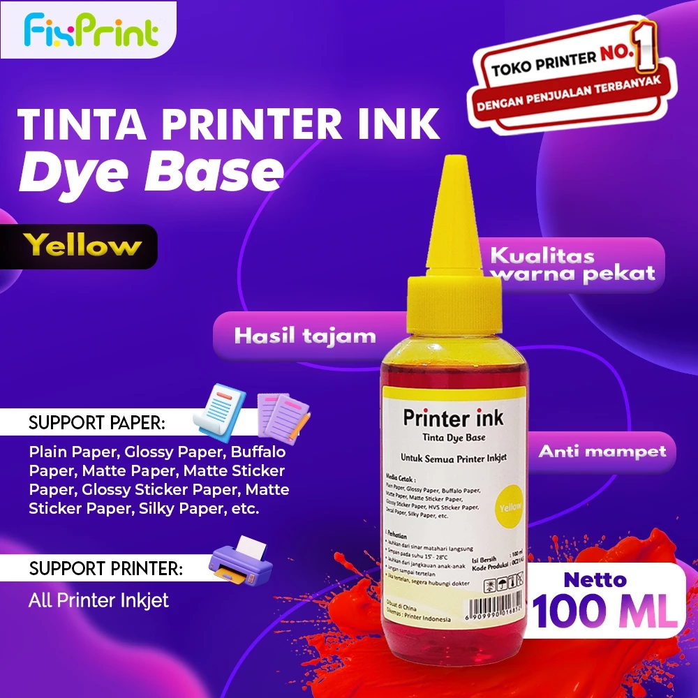 FixPrint Tinta 100ml Dye Base Cartridge Infus Printer 678 680 682 802 803 685 Printer 2135 2335 2336 - Gambar 3