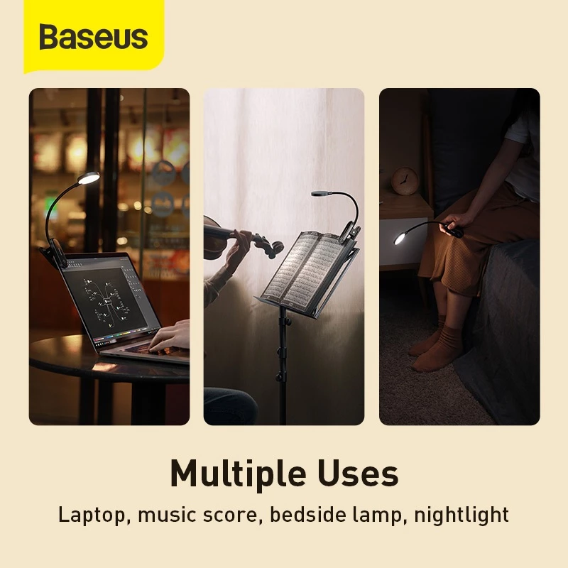 Baseus Comfort Reading Mini Clip Lamp Foldable Led Lamp - Gambar 4