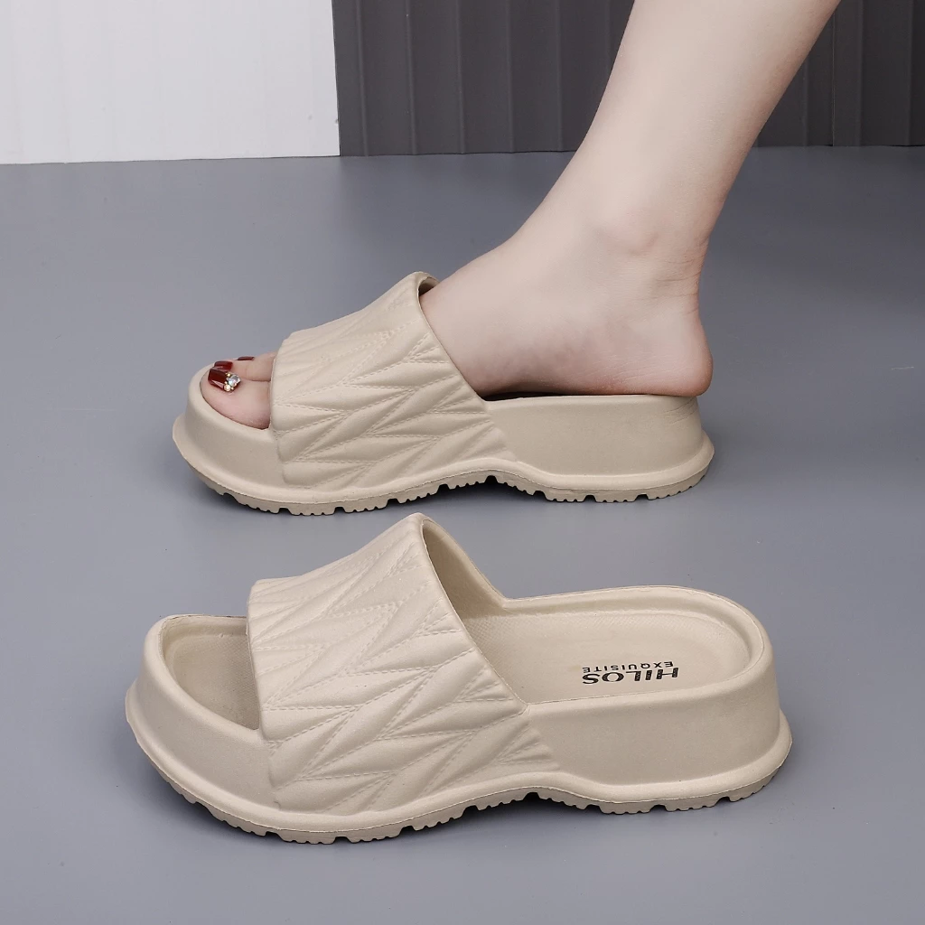 Sendal Vintage Wanita Gaya Korea Murah / Slop Satu Kaki Rumah (Bahan EVA Empuk Terbaru) Sendal Slip On Karet Wanita - Gambar 3