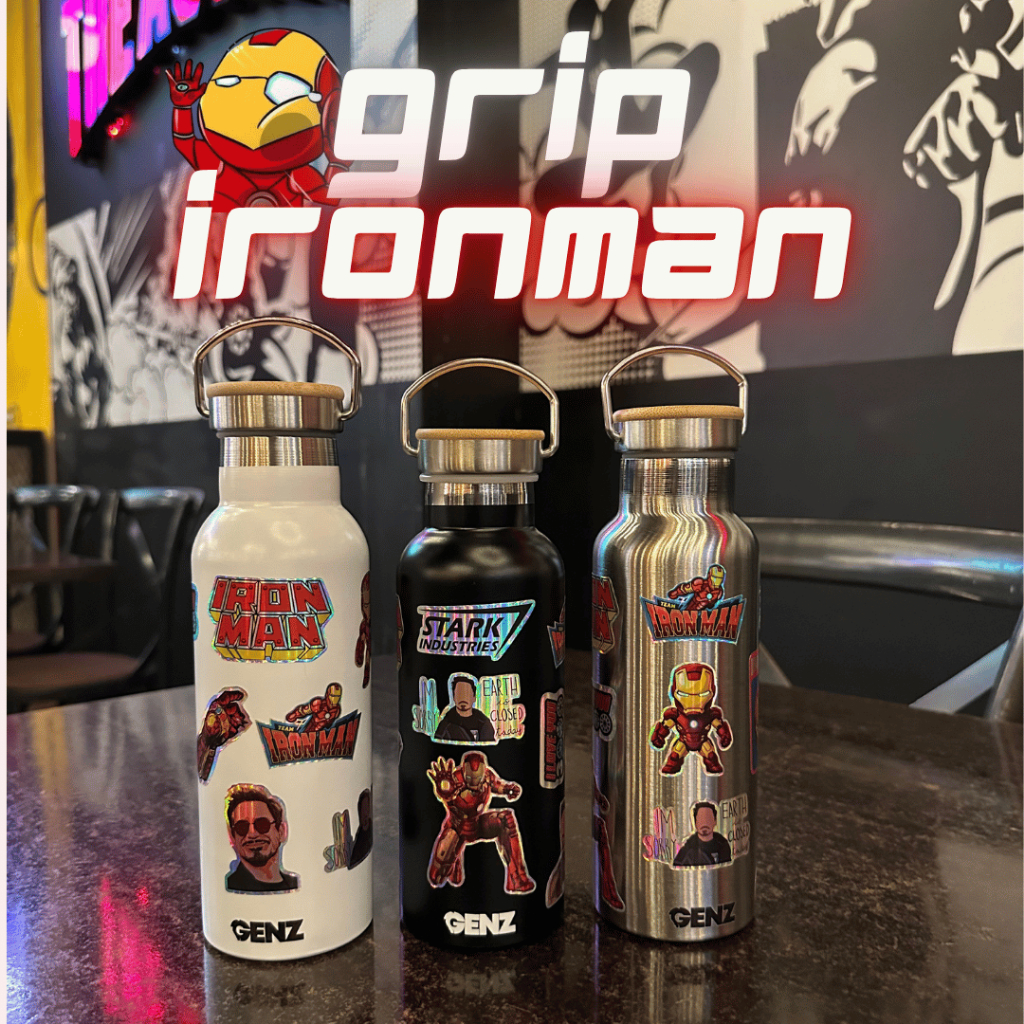 TUMBLER GRIP IRONMan Genz Vacuum Insulated Tutup Bambu Tumbler Stainless Steel 500ml Tahan Dingin foto 2