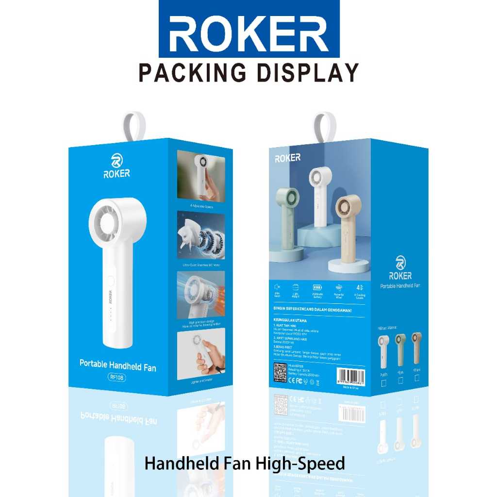 ROKER KIPAS ANGIN MINI PORTABLE BERKECEPATAN TINGGI RF108 - Gambar 4