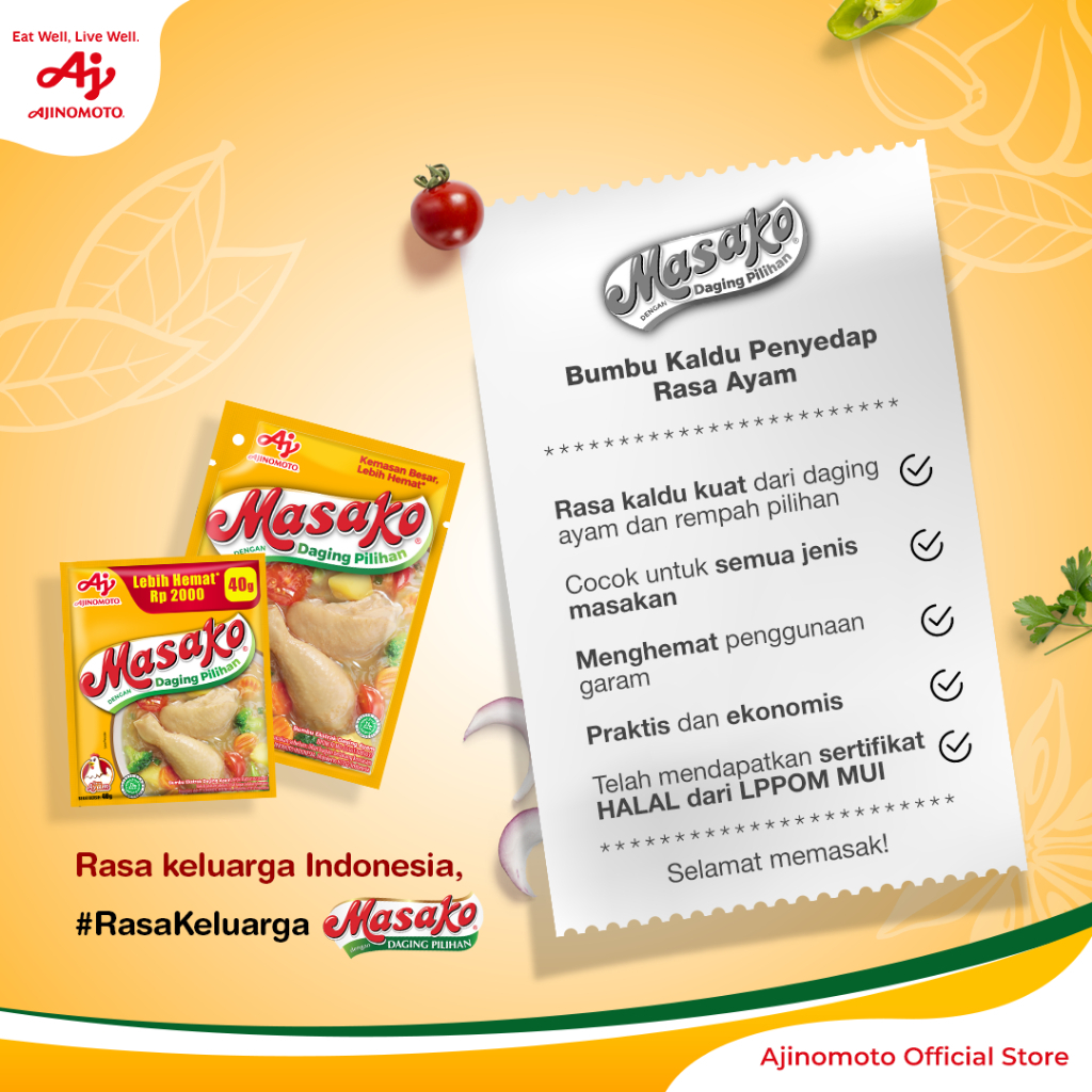 MASAKOÂ® Bumbu Kaldu Ayam Penyedap Rasa 250G (1pc) - Dibuat Dengan Daging Ayam Asli Dan Rempah Pilihan - Gambar 2