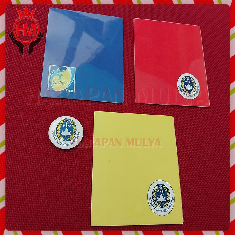 MERAH Red and Yellow Acrylic Card PSSI Logobiru Referee Card - Harapan ...