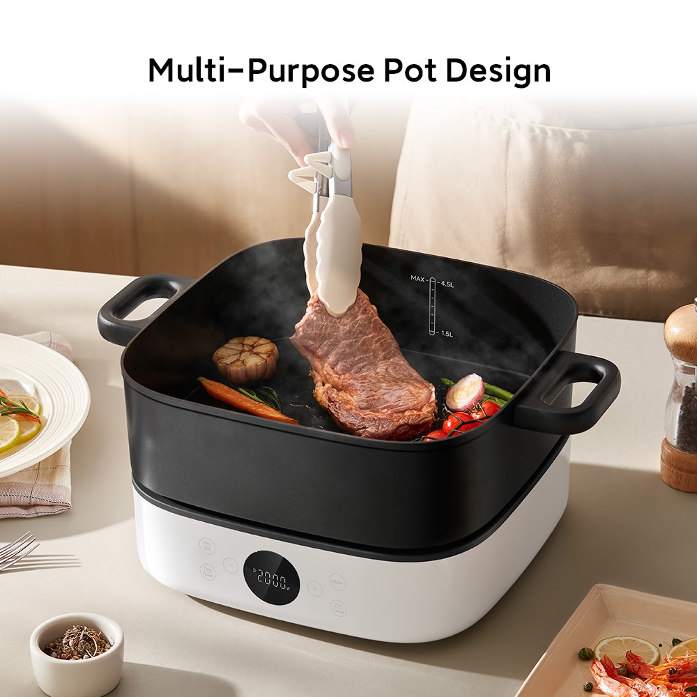 Xiaomi Multifunctional Hot Pot Cooker 6L / Perfect 6L Family Capacity / 6-Level Precision Heat Control / Multi-Purpose Pot Design / Effortless Non-Stick Cleaning [Official Store] - Gambar 4