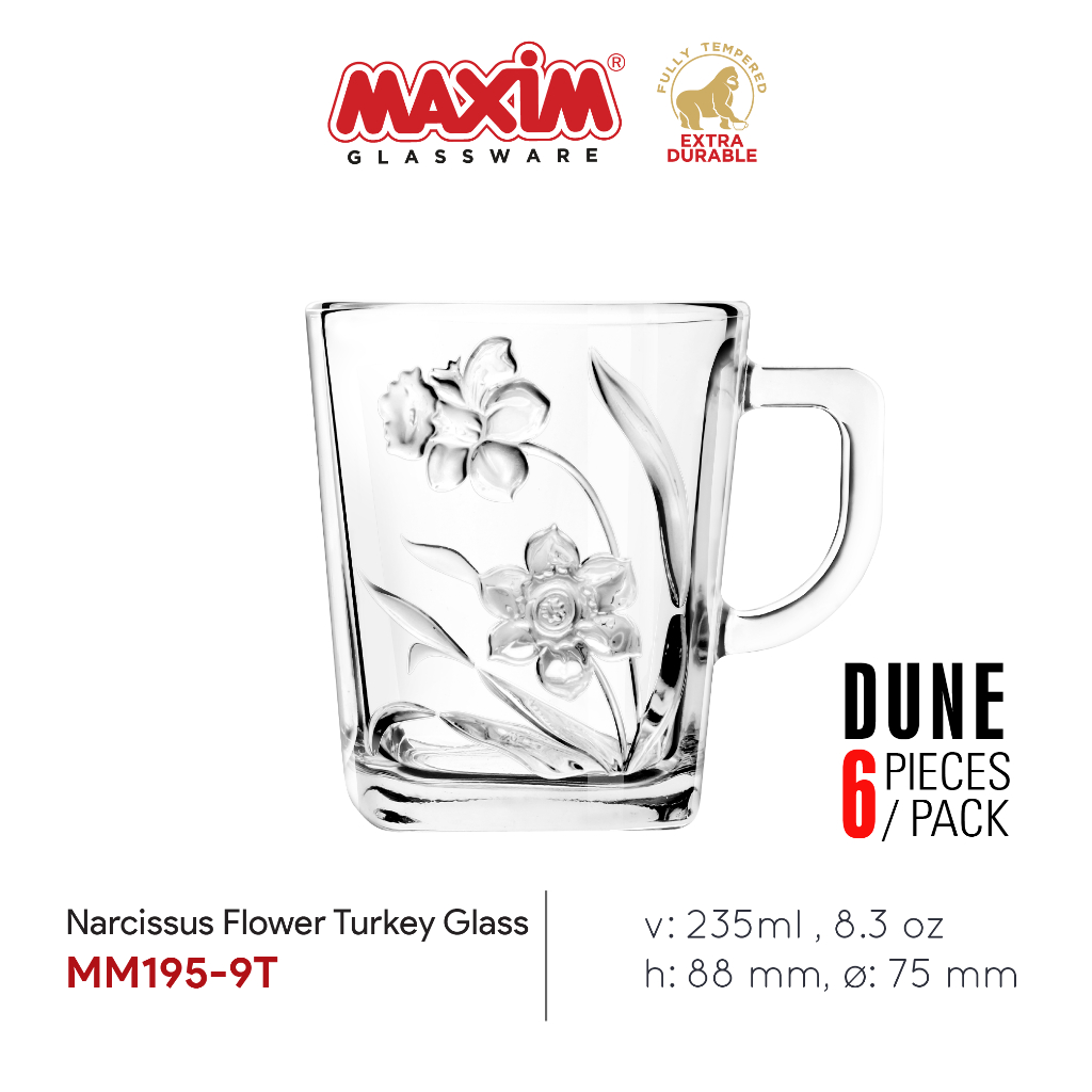 Maspion maxim gelas narcissus flower turkey MM195-9T 235ml 6pcs - Gambar 2