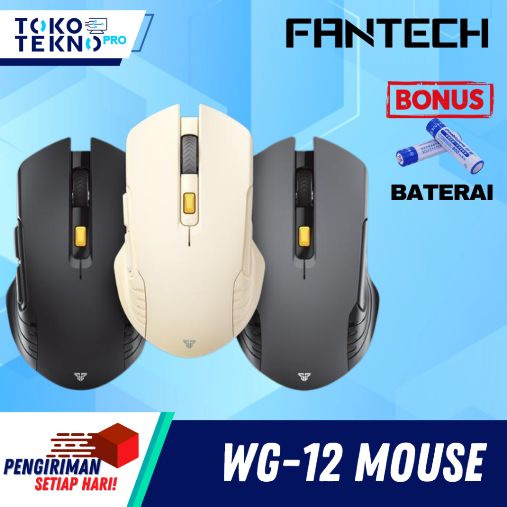 Fantech RAIGOR III WG12R / WG-12R Mouse Wireless Gaming Rechargeable Baterai Computer WG12RS / WG-12RS