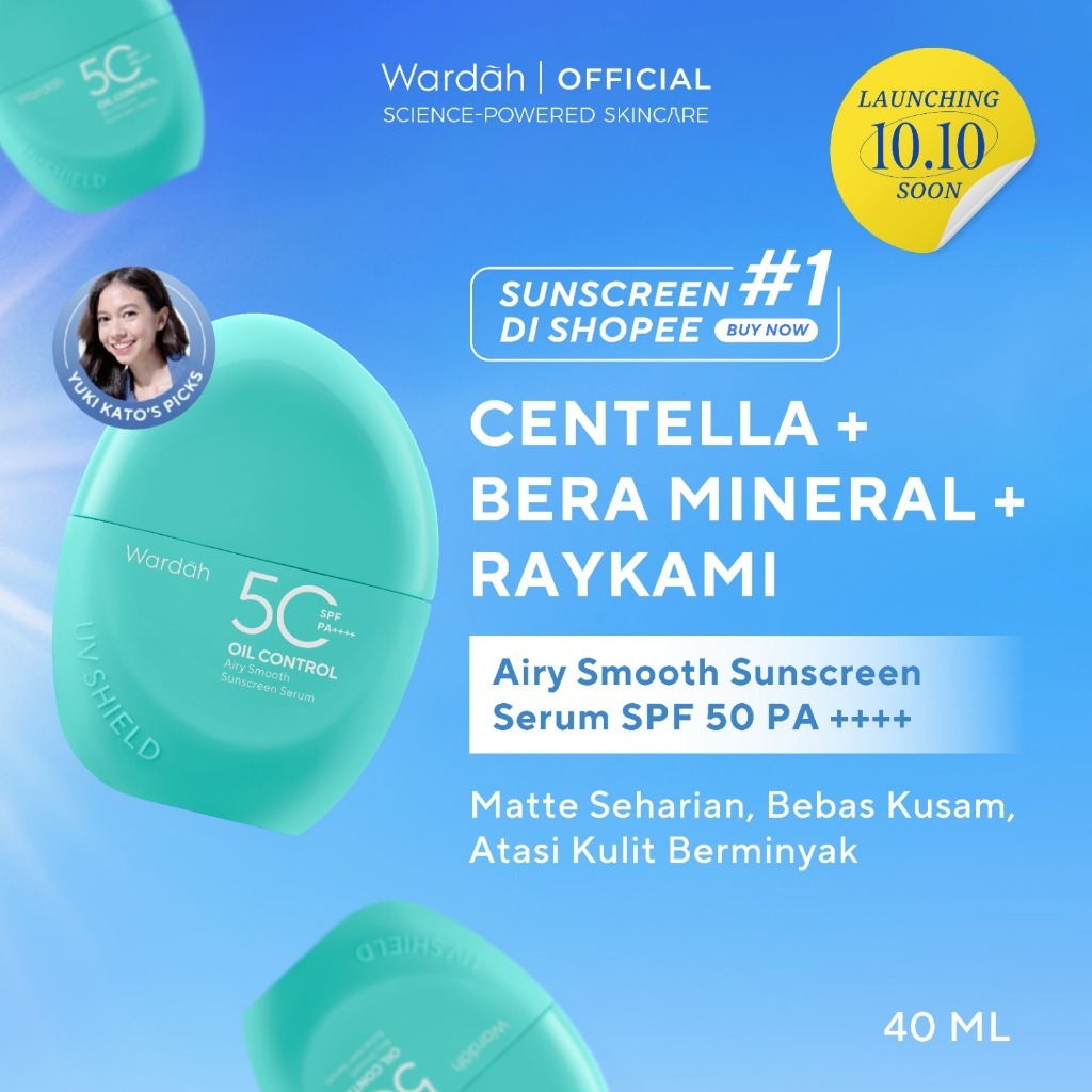 Wardah UV Shield Airy Smooth Sunscreen Serum SPF 50 PA++++ / Merah Jingga Official - Gambar 2