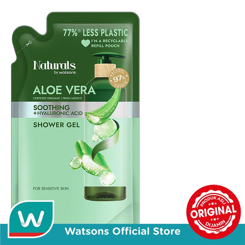 Naturals by Watsons Aloe Vera Soothing Shower Gel Refill 450ml - Gambar 2
