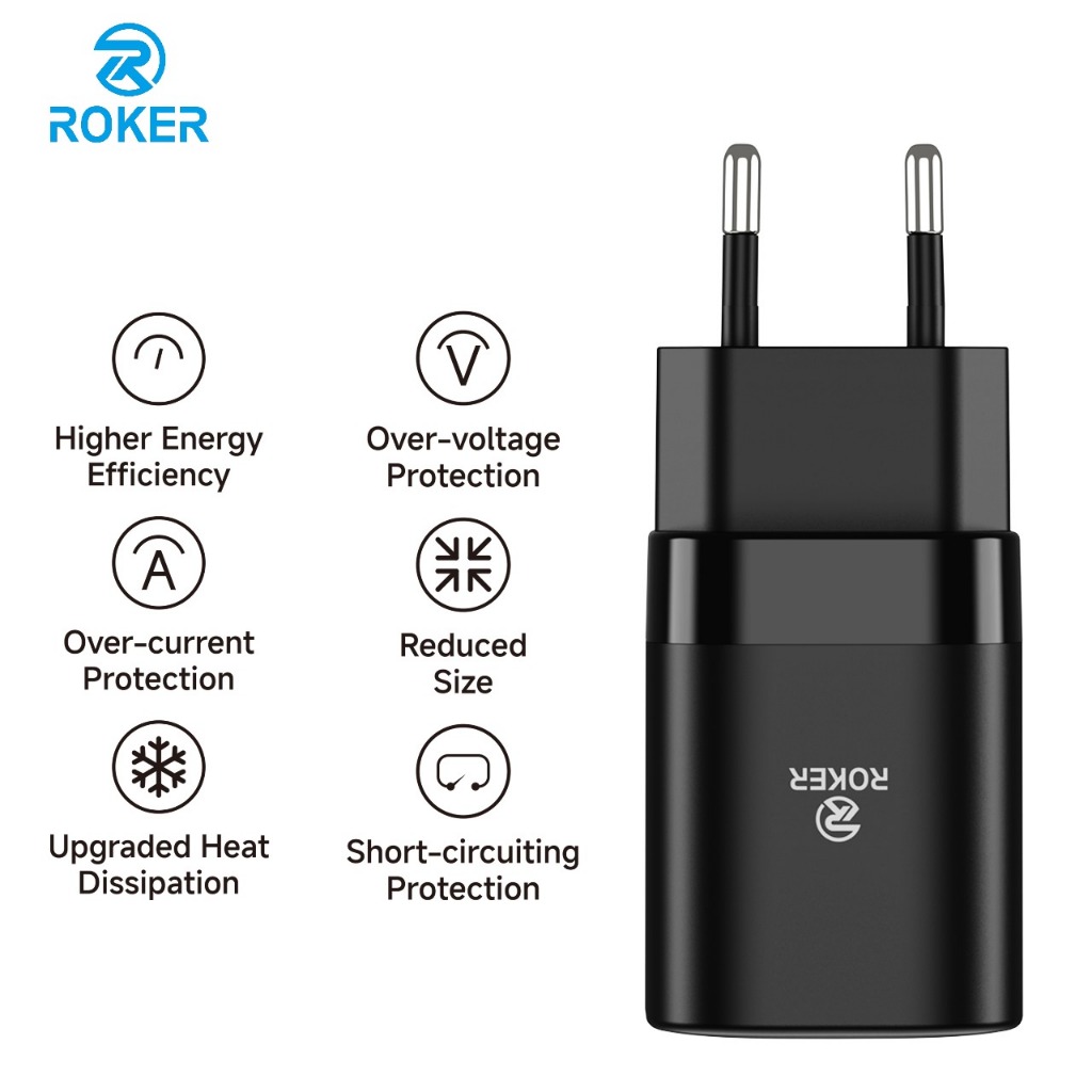 ROKER RK45 GaN 45W USB-C Fast Charger / PD 3.0 QC 4+ PPS Super FlashCharge VOOC HyperCharge