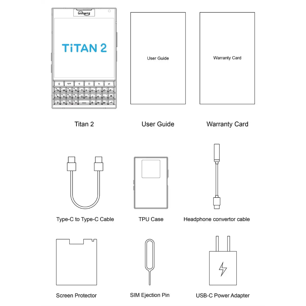 Unihertz TITAN 2 5G 4,5''LCD 60HZ Dimensity 7300 12GB 512GB 5050mAh 33W - Gambar 4