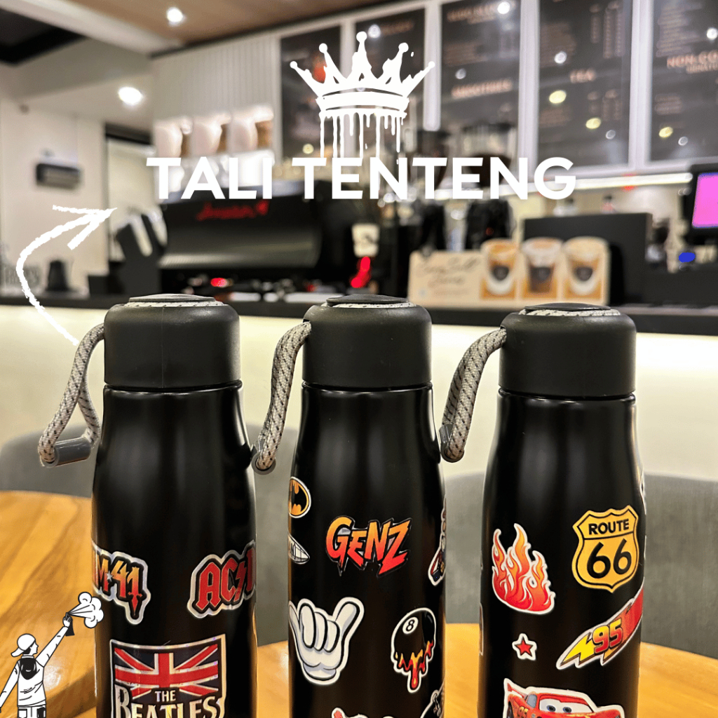 Tumbler Aesthetic Street Grip Stainless Steel 500ml Dengan Gantungan Tali Multi-Rope Tahan Dingin foto 4