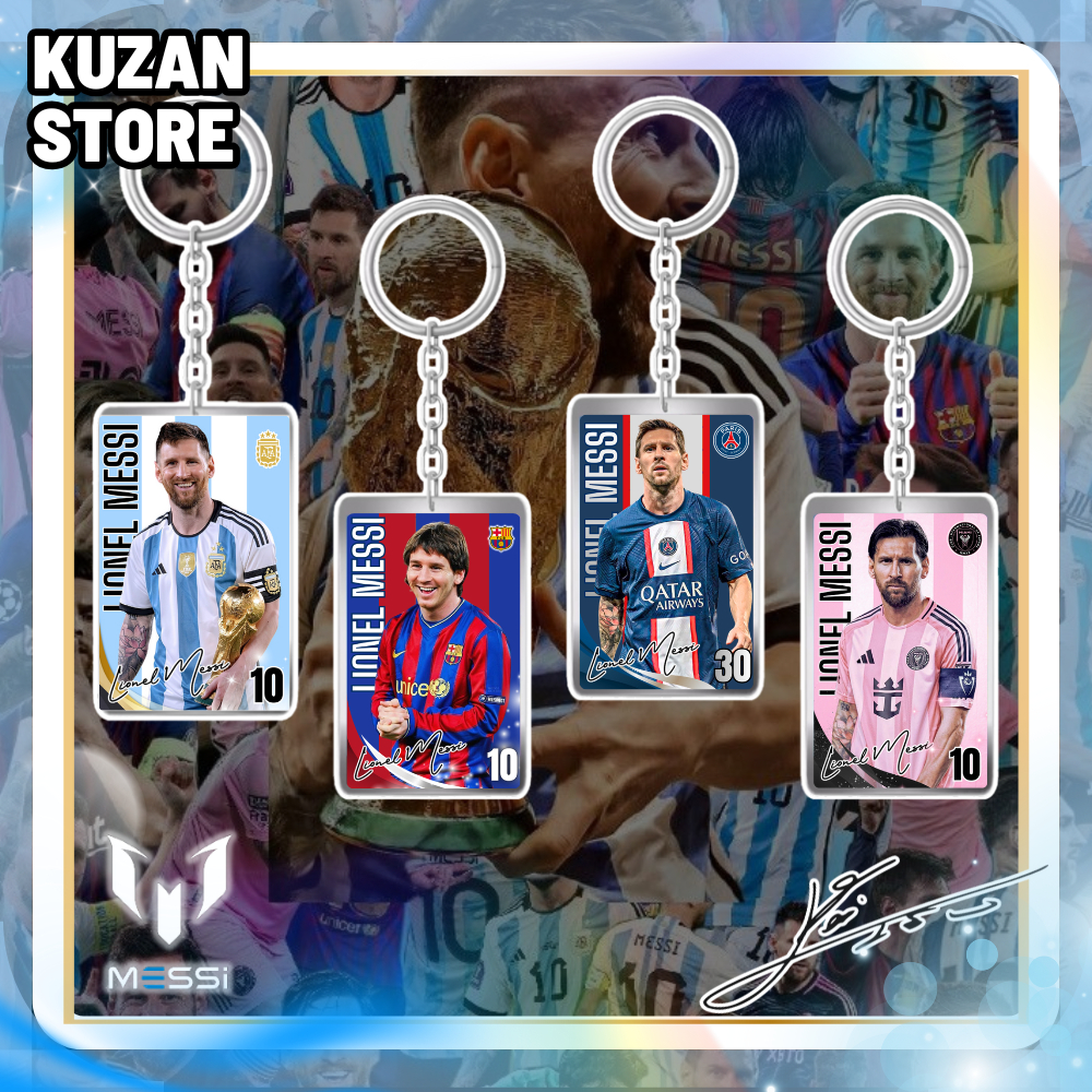 GANTUNGAN Lionel Messi LM10 Keychain Acrylic Messi Keychain/ Football ...