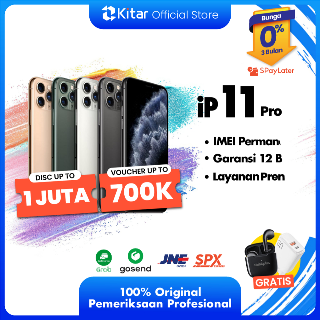 iPhone 11 Pro ex iBox Beacukai IMEI Permanen Garansi 12 Bln 100% Original Second iPhone FULLSET 64GB 256GB 512GB