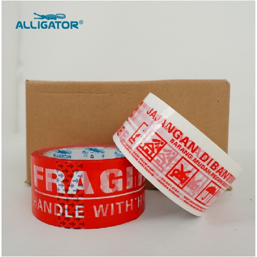 Alligator Lakban Fragile Tape Red 48mm x 50m