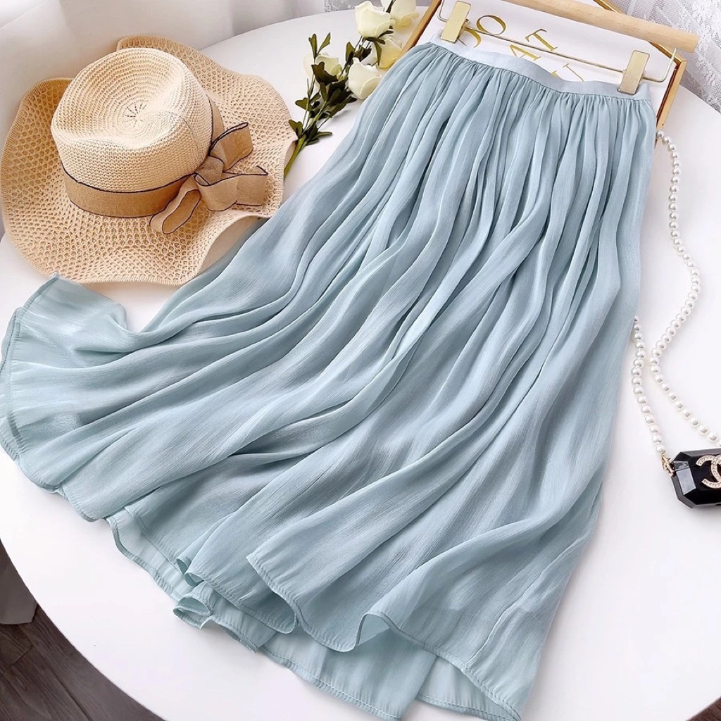 Wanita Rok Midi A-line / Pensil / Plisket Rok Korean Style Rok Trendy Tersedia Banyak Warna