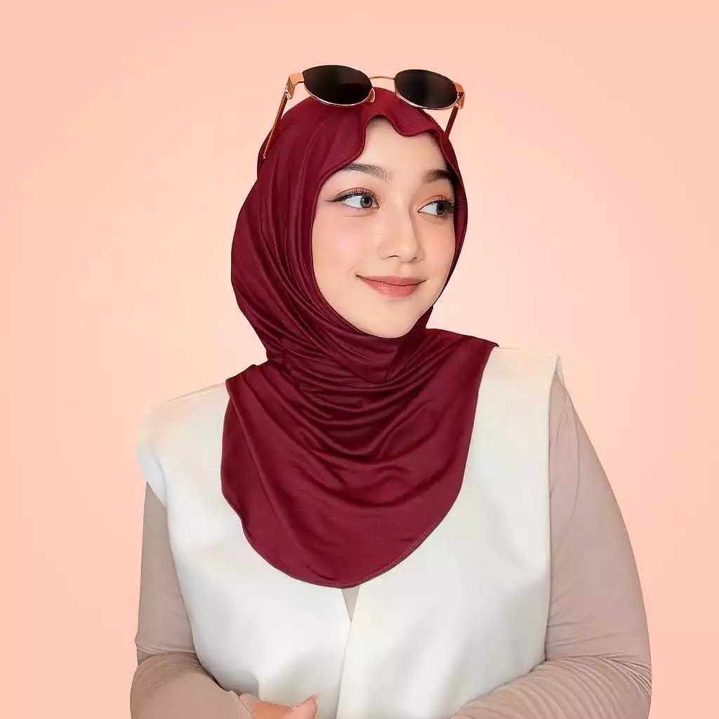 JISOO INNER - HIJAB INSTAN JISOO PLUS INNER SIZE L/ HIJAB PASHMINA INNER JISO MELEYOT BERGO - Gambar 4