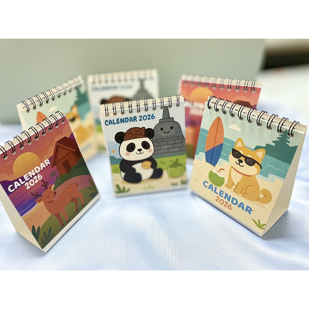 2026 Mini Spiral Calendar - 2026 Mini Size Calendar with cute character ...