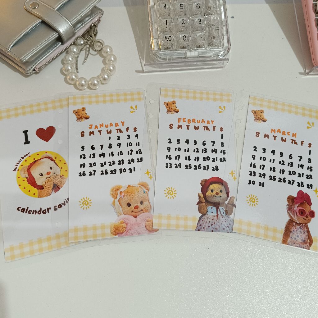 Cash Envelope calendar shaving butter bear calendar/ size A6 | Shopee ...