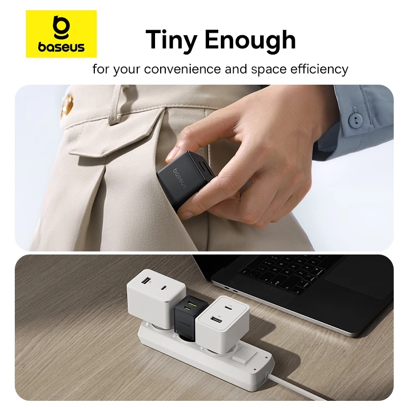 Baseus Palm Series Charger 30W USB-A + USB-C Fast Charging BCT Cooling System Cut Off - Gambar 4