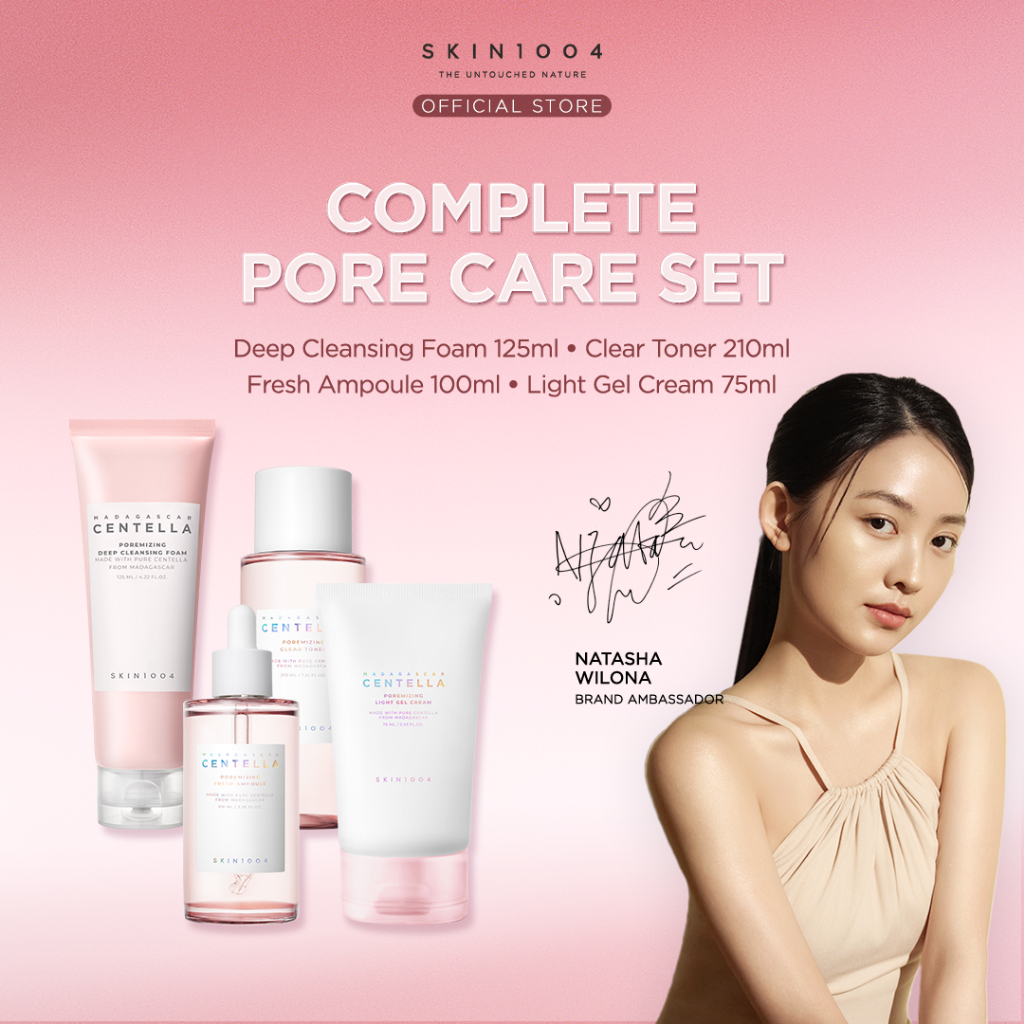 SKIN1004 Complete Pore Care Set (Poremizing Fresh Ampoule 100ml + Clear Toner 210ml + Light Gel Cream 75ml + Deep Cleansing Foam 125ml)