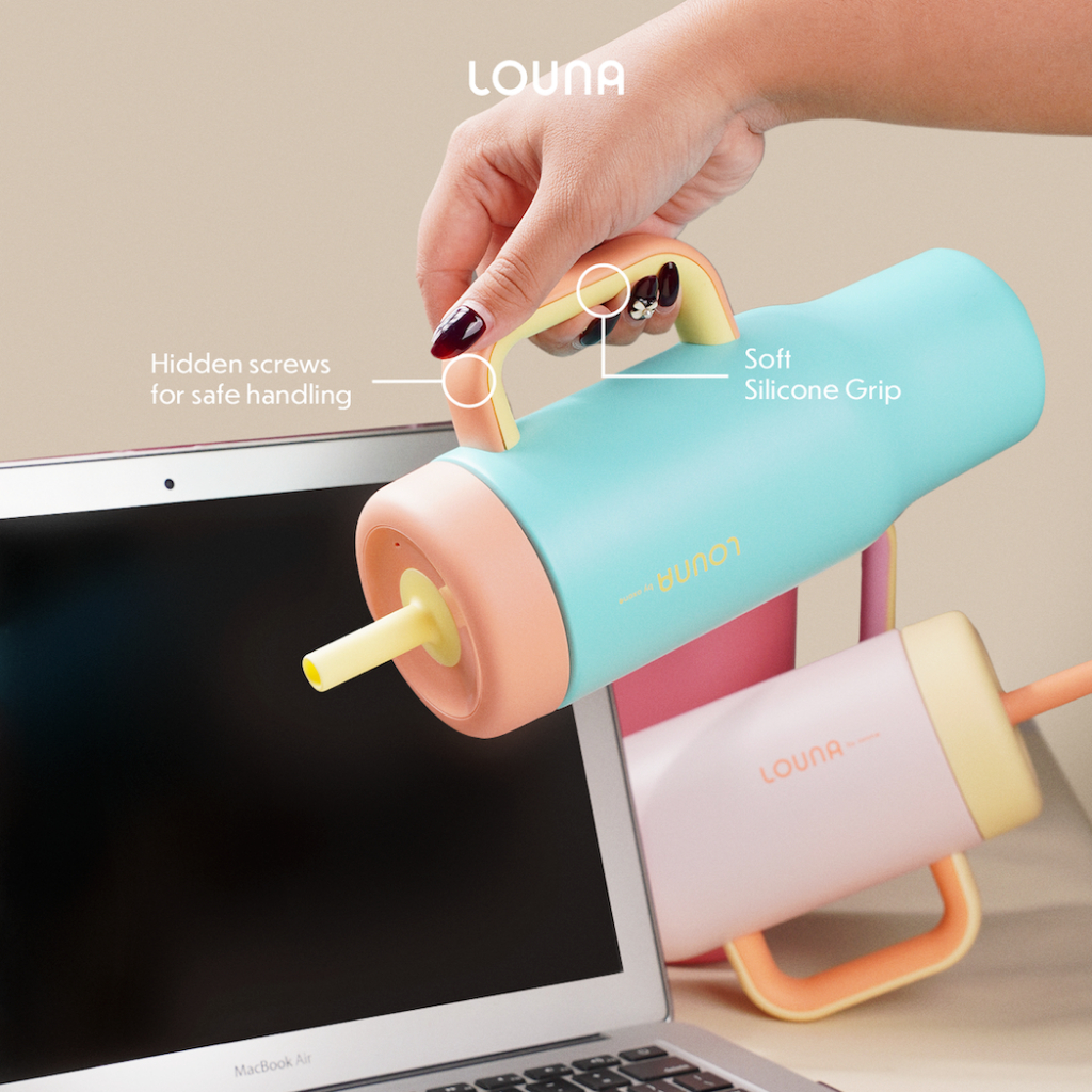 Louna LO302 Handee Kids Tumbler – 650ml (Peach / Coral / Lagoon) - Gambar 2