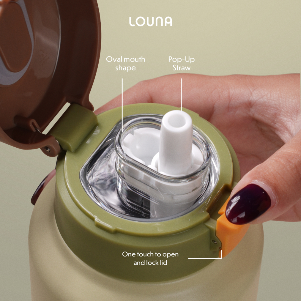 Louna LO502 Peak Traveler’s Bottle – 1000ml (Moss / Forest) - Gambar 3