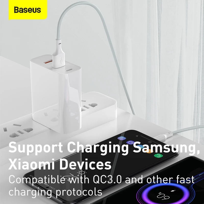 Baseus Simple Wisdom Data Cable Kit USB to Type-C 5A (2PCS/Set)/Type-C For iP PD 20W (2PCS/Set) - Gambar 4