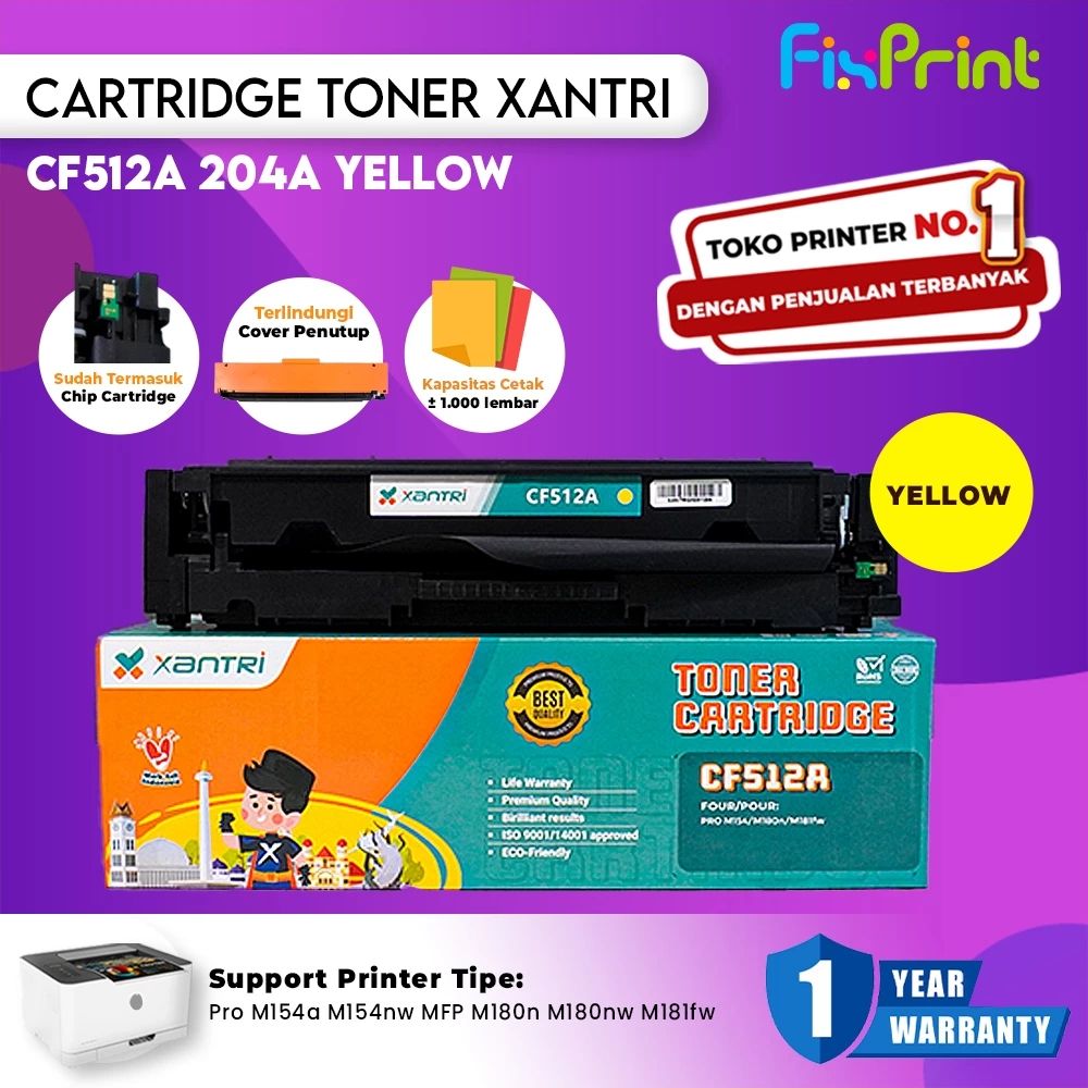 FixPrint Cartridge Toner Xantri 204A CF510A CF511A CF512A CF513A Printer M154a M154nw M180nw M181fw - Gambar 2