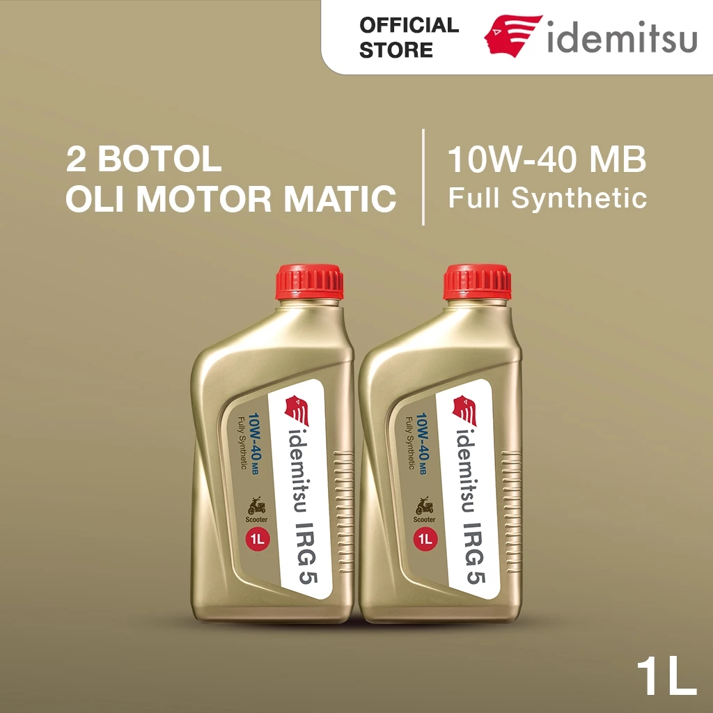 PAKET OLI IDEMITSU IRG5 10W-40 MB (1L) 2 BOTOL OLI MESIN MOTOR MATIC