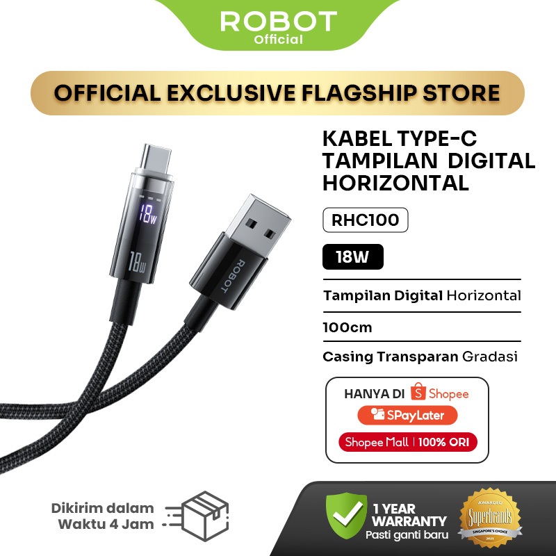 Robot Kabel Data 65W Fast Charging Anti Kusut