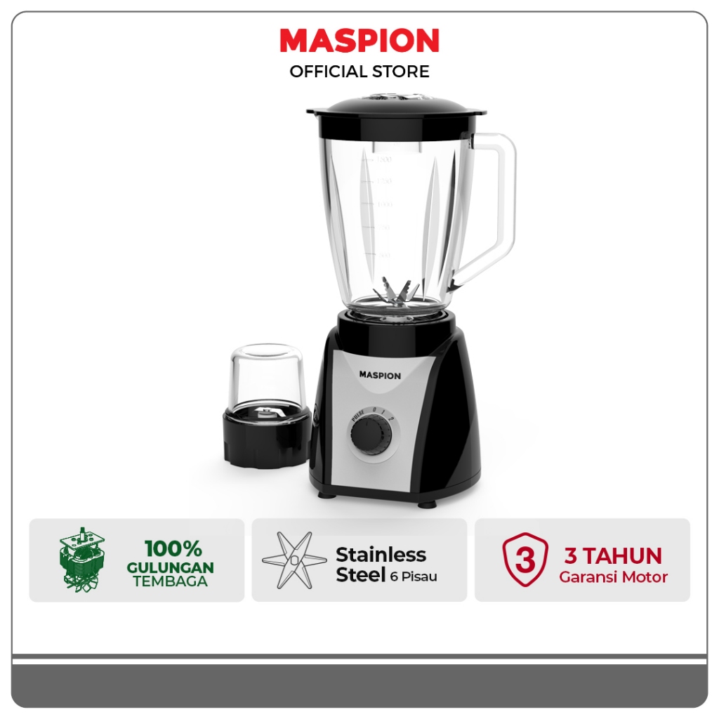 Maspion Pelumat Blender with Dry Miller 1.5 Liter MT-1588