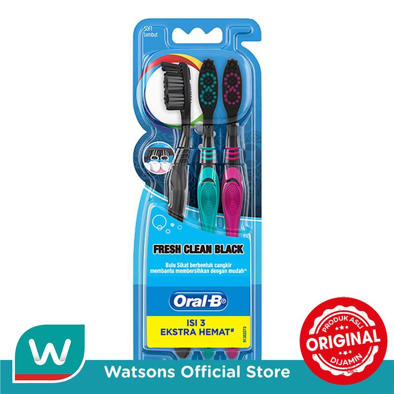 Oral-B Sikat Gigi All Rounder Fresh Clean Black 3'S - Gambar 2