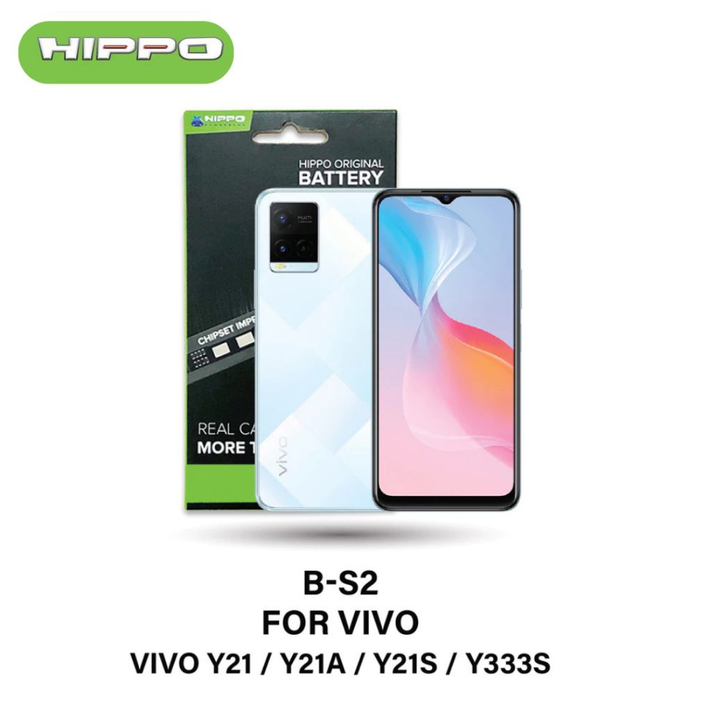 Hippo Baterai B-S2 VIVO Y21 / Y21A / Y21S / Y333S 5000mAh Battery Batere Batrai Batre Original Cell Garansi resmi