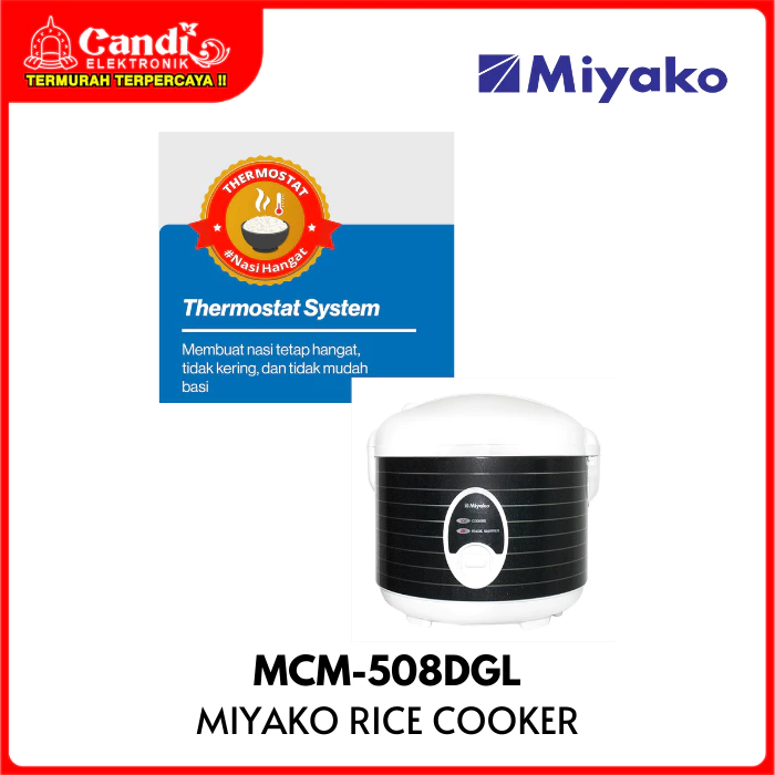 MIYAKO Rice Cooker Magic Warmer Plus 1,8 Liter 3in1 Dark Glitter Line MCM-508DGL - Gambar 4