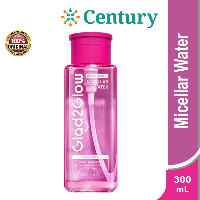GLAD2GLOW MICELLAR WATER BRIGHTENING 300ML / MICELAR WATER / PERAWATAN TUBUH