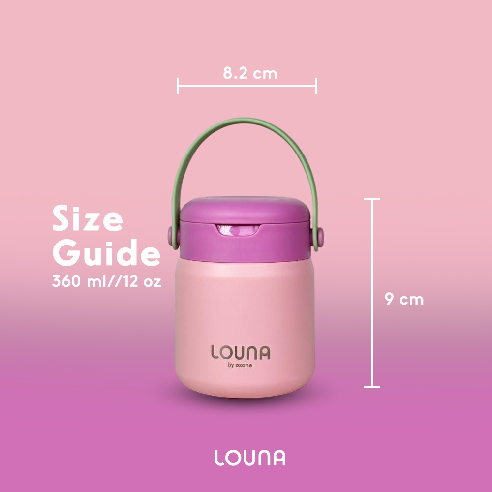 Louna LO702 Handee Food Jar 360ml Peach Retro - Gambar 2