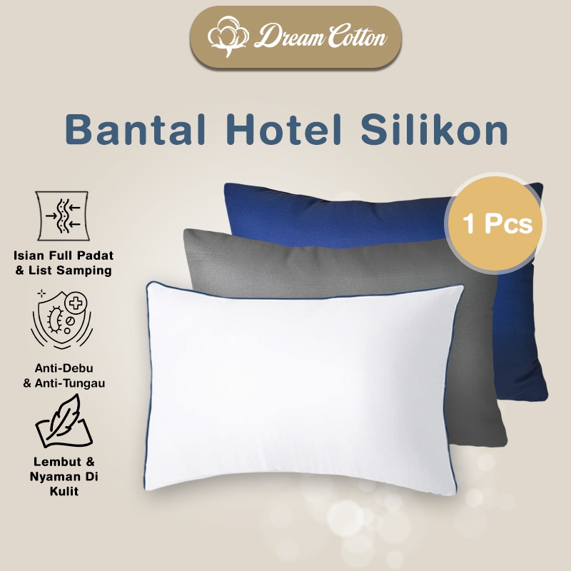 Dreamcotton Dofia Bantal Tidur, Bantal Warna Silikon Premium, Fast Rebound Teknologi, Uk 65x45cm