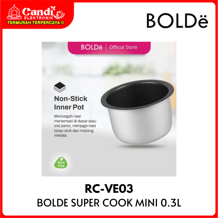 BOLDE Rice Cooker Super Cook Mini 0,3 Liter RC-VE03 - Gambar 3