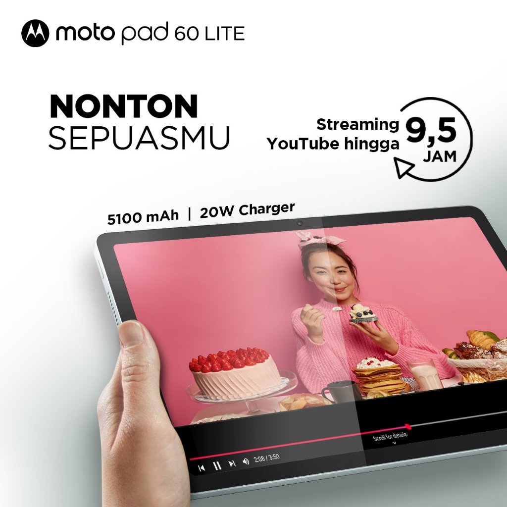 Lenovo Motopad 60 Lite - 4GB/128GB - Helio G85 - 10.1 inch - 400nits - Dolby Atmos - 5100mAh - Bonus Clear Case - Gambar 4